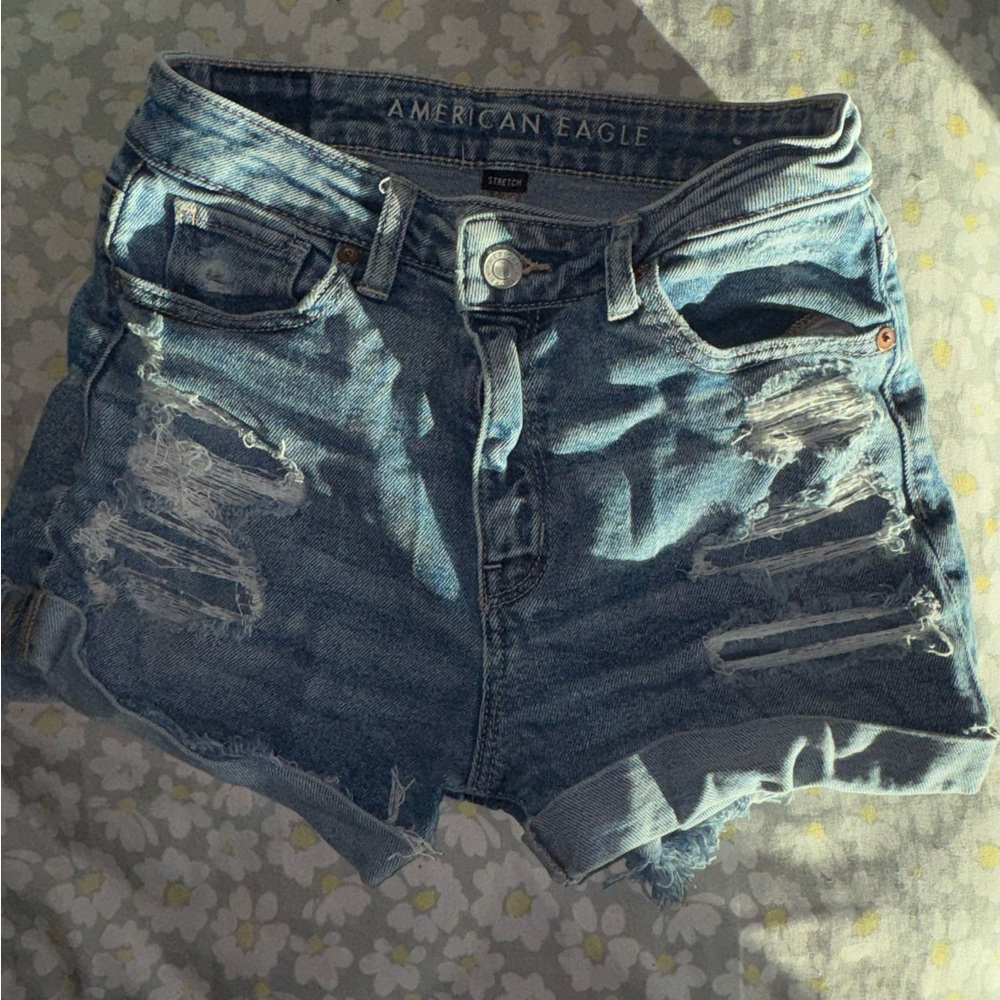 American Eagle Outfitters Distressed Blue Jean Shorts